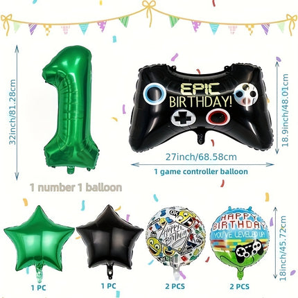 8 Pcs Video Game Birthday Balloons Set