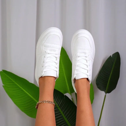 Women's Sporty Faux Leather Sneakers