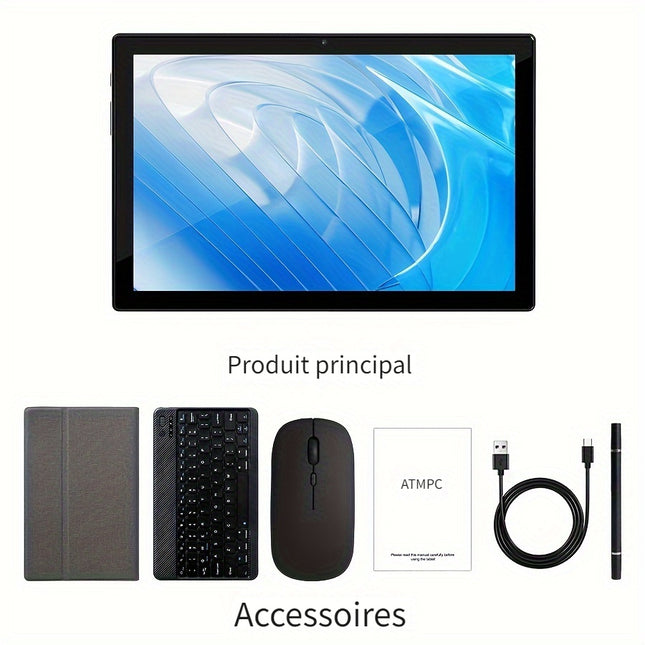 2-in-1 Android 14 Tablet with Keyboard & Stylus