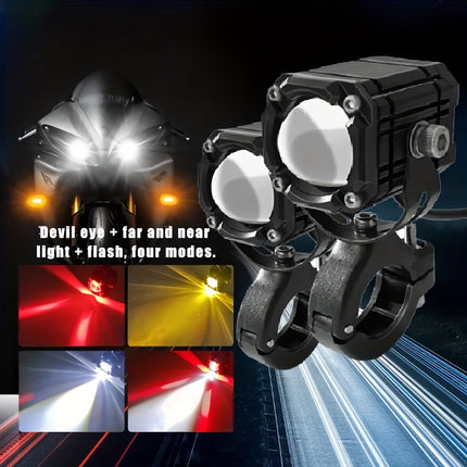 Universal LED Devil Eye Motorcycle Lamp – High/Low Lighting