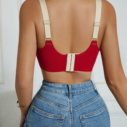 Seamless Color Block Wireless Bra