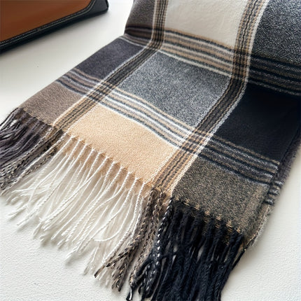 Cozy Faux Cashmere Tassel Scarf
