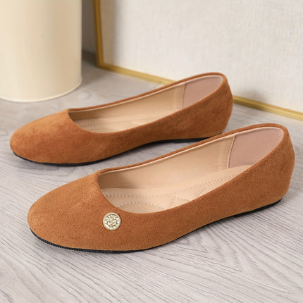 Golden Buckle Casual Slip-On Flats