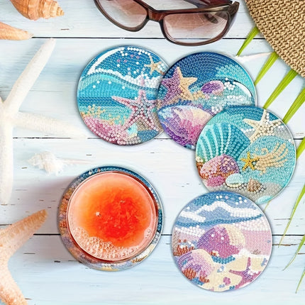 Ocean Theme Diamond Coaster Set