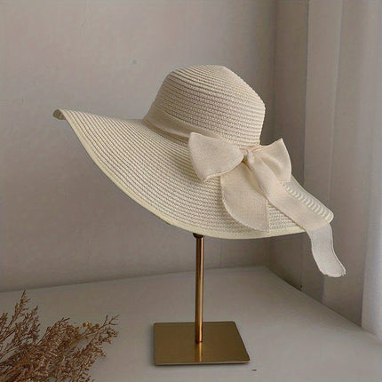 Sunshade Bow Decor Straw Hat