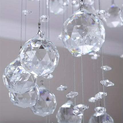 Elegant Crystal Chandelier - Modern Semi-Flush Ceiling Light