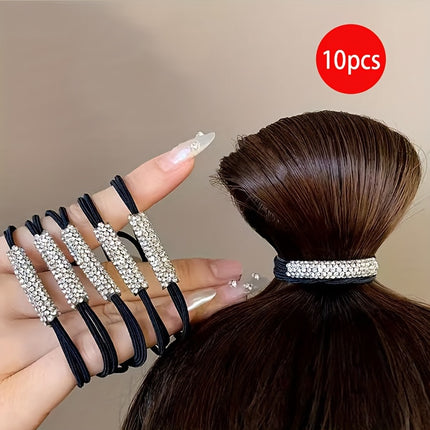 Glitter Rhinestones Hair Ties (5/10pcs)