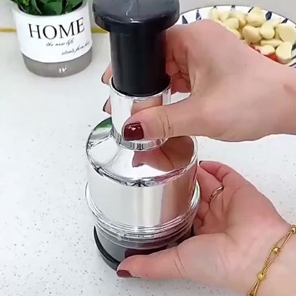 Versatile Manual Food Chopper – Stainless Steel