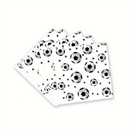 20 PCS Set of Soccer Printed Paper Napkins