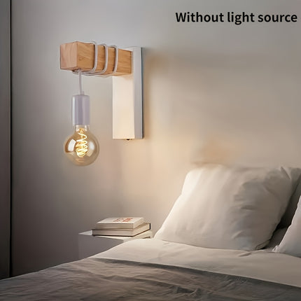 Chic Retro Wooden Wall Lamp - Stylish Lighting for Any Room