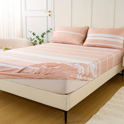 Striped Print Bedding Set - Soft, Comfortable All-Season Set