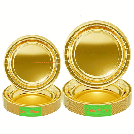 10/20Pcs Golden Disposable  Paper Plates