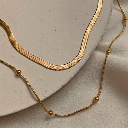 Luxury Double Layer Chain Necklace Set