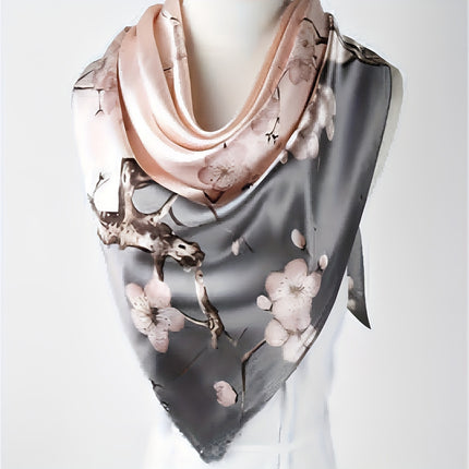 Elegant Floral Square Scarf for Women