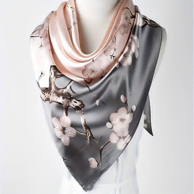 Elegant Floral Square Scarf for Women