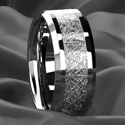 Luxurious 8mm Stainless Steel Engagement Ring