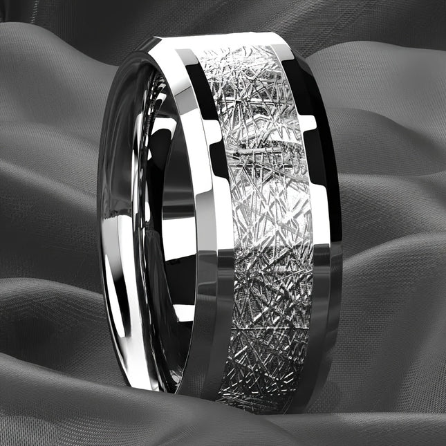 Luxurious 8mm Stainless Steel Engagement Ring