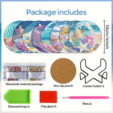 Ocean Theme Diamond Coaster Set
