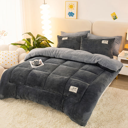 Industrial Sherpa Fleece Quilted Comforter - Thick & Cozy