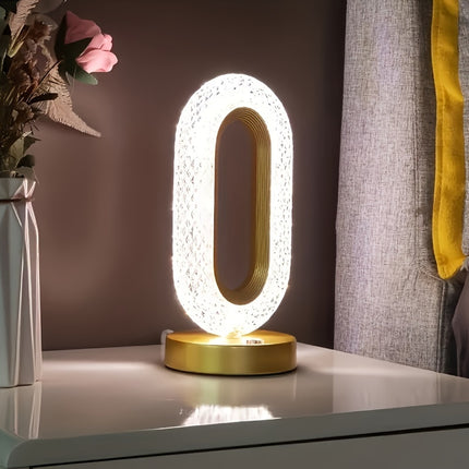 Mini USB Luxury Crystal Table Lamp - Elegant Bedside Nightlight