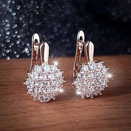 Luxurious Sunflower Zirconia Earrings