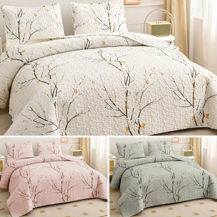Elegant Plum Blossom Quilt Set – Soft & Breathable Comfort