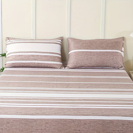 Striped Print Bedding Set - Soft, Comfortable All-Season Set