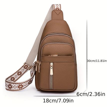 Vintage Multi-Pocket PU Leather Chest Bag