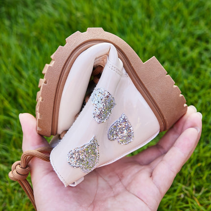 Girls' Sparkling Heart High-Top Boots