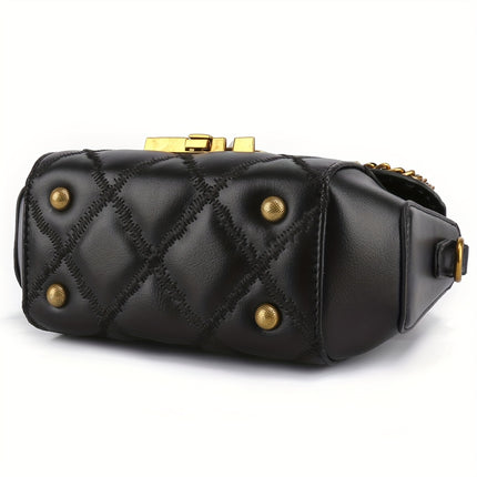 Mini Quilted Metal Crossbody Bag