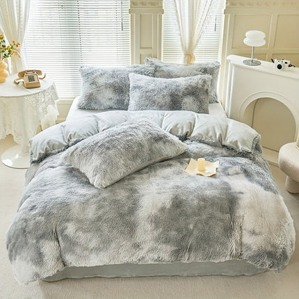 Tie-Dye Plush Duvet Cover Set - Soft & Cozy
