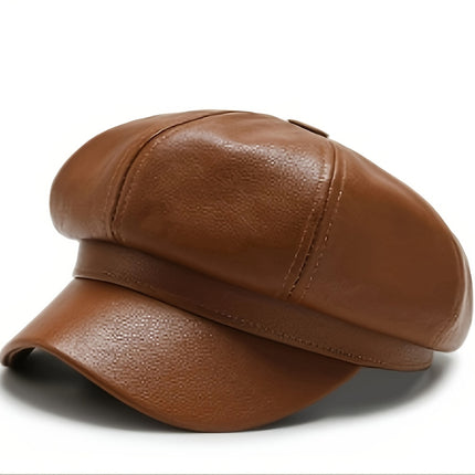 Chic PU Leather Beanie