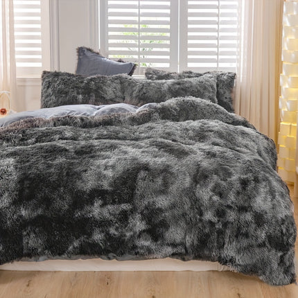 3pcs Tie-Dye Plush Duvet Set – Soft Winter Comfort