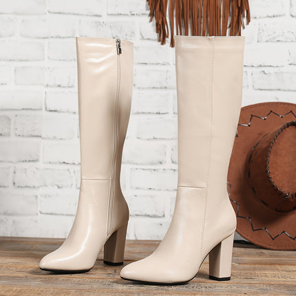Elegant Knee-High Block Heel Boots