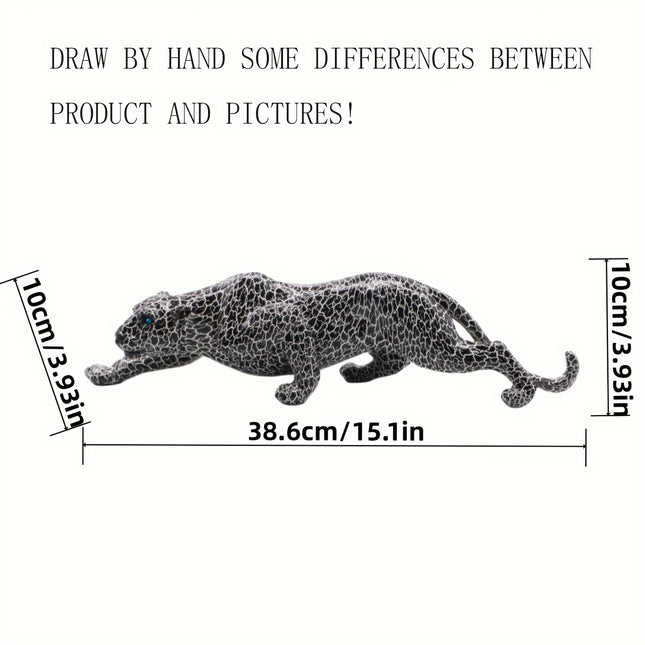 Geometric Leopard Resin Statue – Modern Animal Décor Sculpture - Monti Bargains