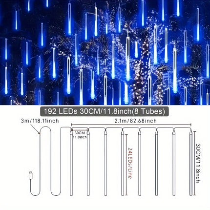 USB Christmas Meteor Shower Lights - Sparkling Outdoor Decor