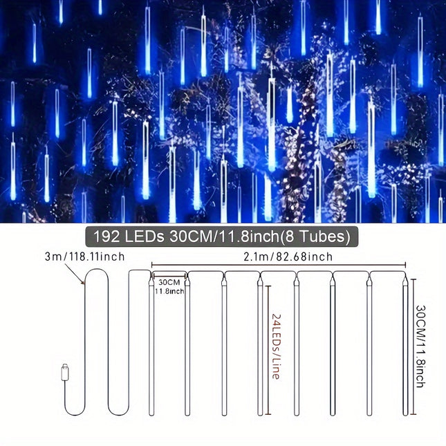 USB Christmas Meteor Shower Lights - Sparkling Outdoor Decor