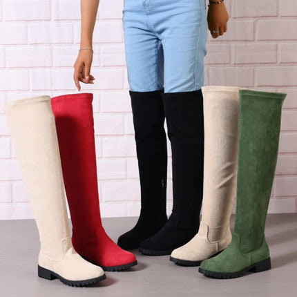 Chic Chunky Heel Over-the-Knee Boots