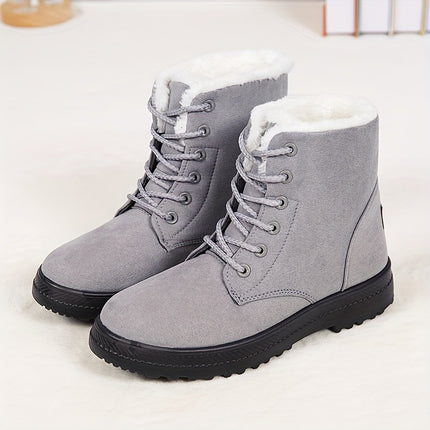 Warm Faux Fur Lace-Up Boots