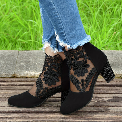 Elegant Lace Ankle Boots