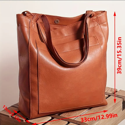 Retro Solid Color Tote Bag