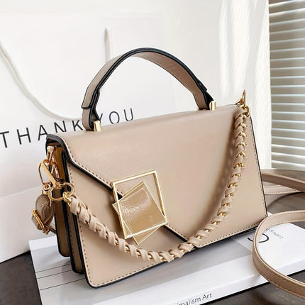 Solid Color PU Leather Crossbody