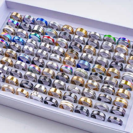 20Pcs Fashion Stripe Rhinestone Rings