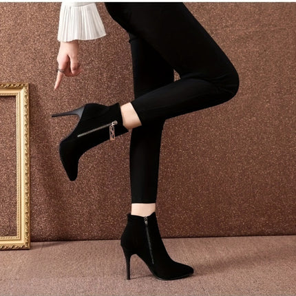 Elegant Black Stiletto Ankle Boots