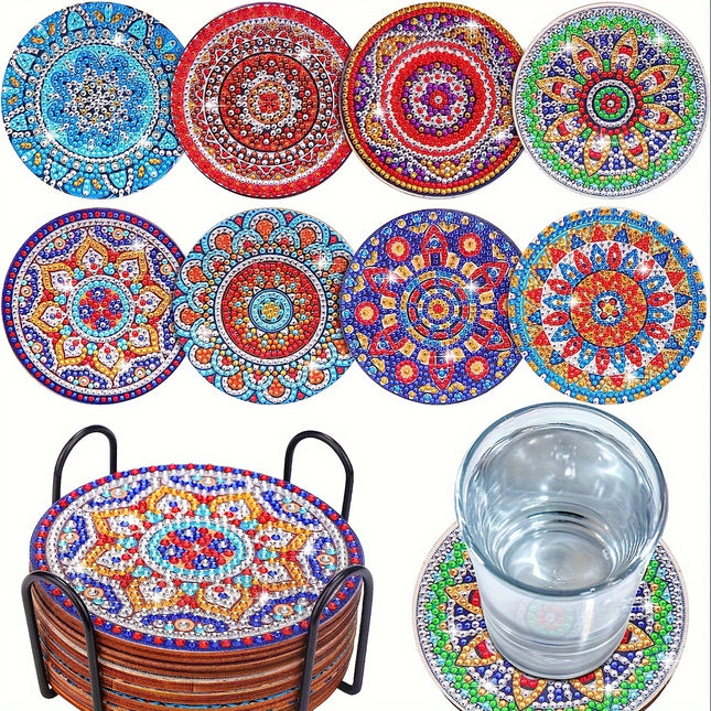 8pcs Mandala Diamond Painting Coasters