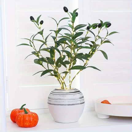 Olive Branch LED Lamp – Elegant Festive Decor