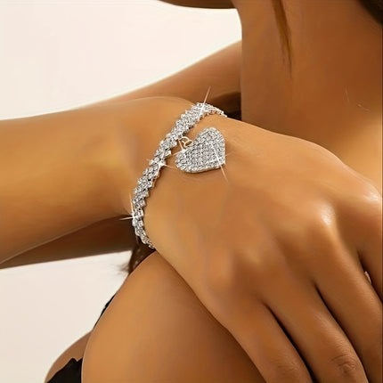 Sparkling Heart Tennis Jewelry Set