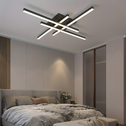 3-Color 60.96cm Modern Ceiling Light - 40W LED, Black