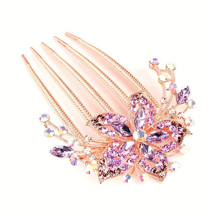 Alloy Diamond Insert Hair Comb – Elegant Ponytail Holder
