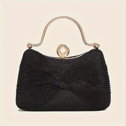 Elegant Glitter Bow Evening Clutch
